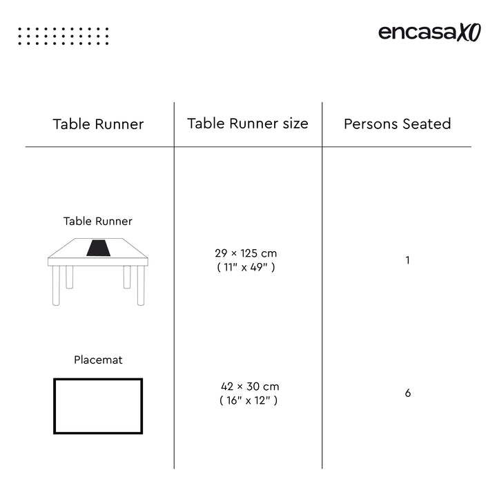 Madur Kathi Beige Table Runner+Placemat (Pack of 7)