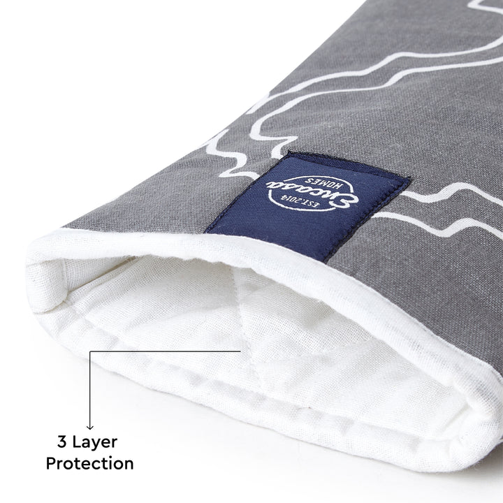 20s Sheeting Trellis Grey Oven Gloves (Pack of 2)