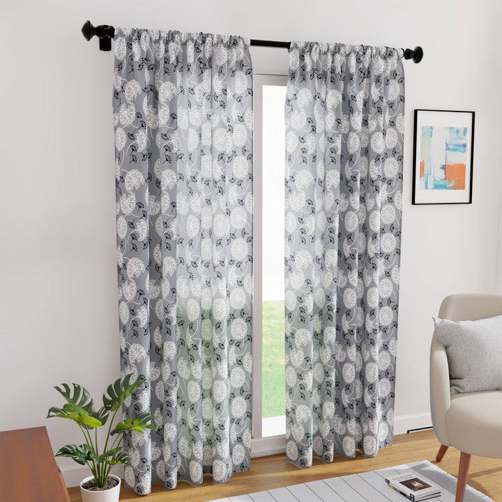 Polyester Dandelion Curtain (Pack of 2)