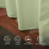Polyester Mint Shower Curtain (Pack of 1)