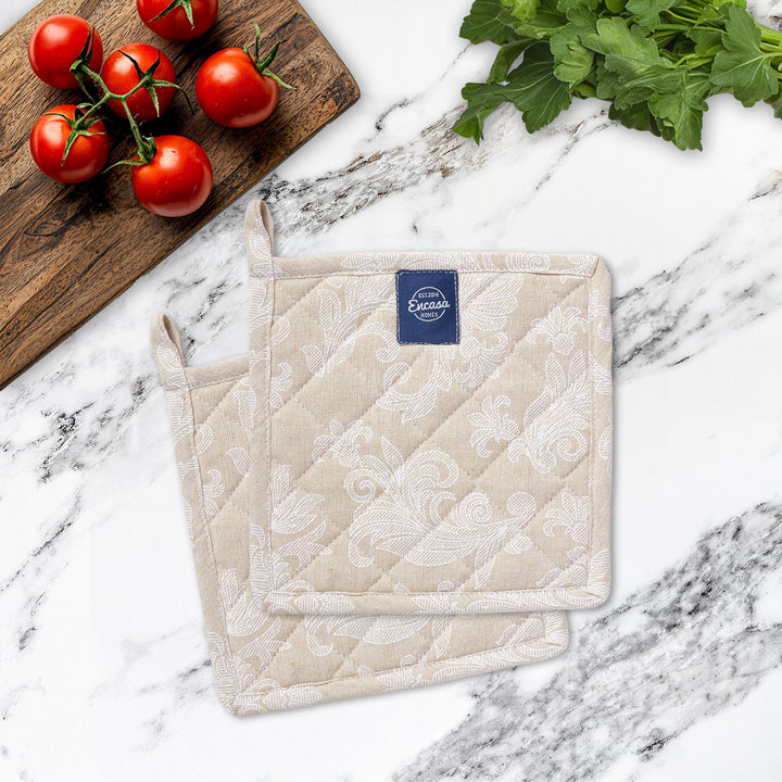 Cotton Beige Potholder (Pack of 2)