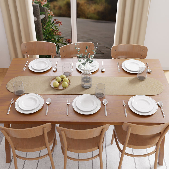 Cotton Beige Table Runner (Pack of 1)