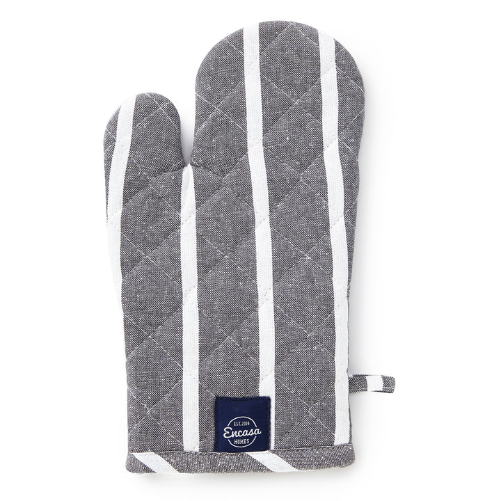 Cotton Roma Grey Stripes Oven Gloves (Pack of 2)