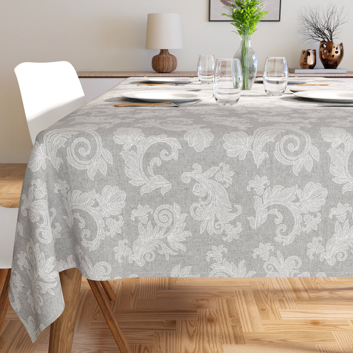 Cotton Grey Table Cloth (Pack of 1)