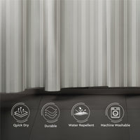 Polyester Stripe Grey Shower Curtain (Pack of 1)