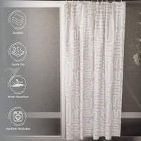 Polyester Boho Maze Beige Shower Curtain (Pack of 1)