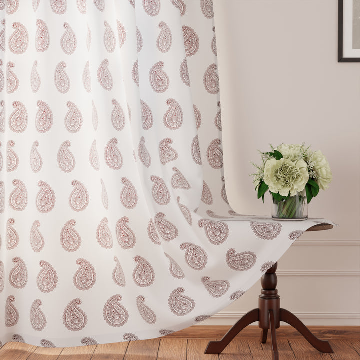 Polyester Paisleys Curtain (Pack of 2)