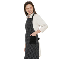 Cotton Butcher Checks Black Apron (Pack of 1)