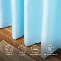 Polyester ZZ Light Blue Shower Curtain (Pack of 1)