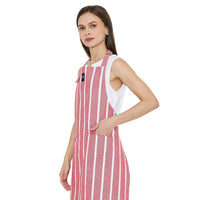 Cotton Roma Red Stripes Apron (Pack of 1)