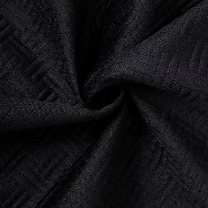 Quilted Polyester Fabric Black Fabric