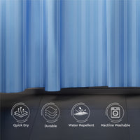 Polyester Stripe Blue Shower Curtain (Pack of 1)