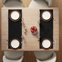 Quilted Velvet Black Table Runner