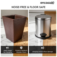 PU-Leather Silver Leather Dustbin