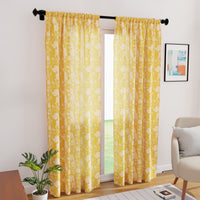 Polyester Blotch Mango Curtain (Pack of 2)
