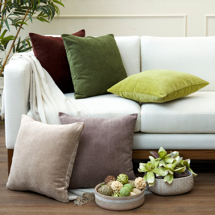 Chenille Solid Sand Cushion Cover (Pack of 1)