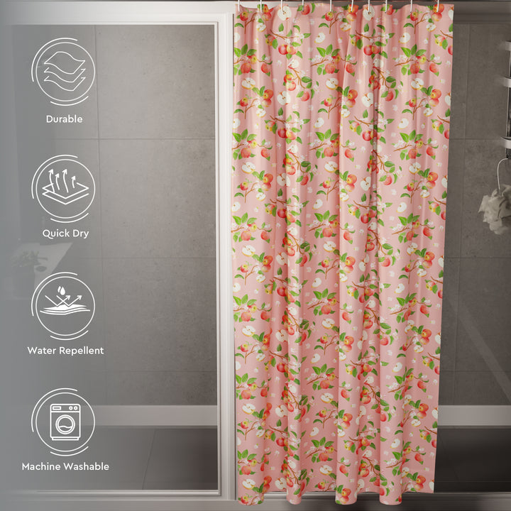 Polyester Apple Shower Curtain (Pack of 1)
