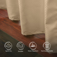 Polyester ZZ Beige Shower Curtain (Pack of 1)