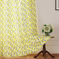 Polyester Triangles Lime Curtain (Pack of 2)