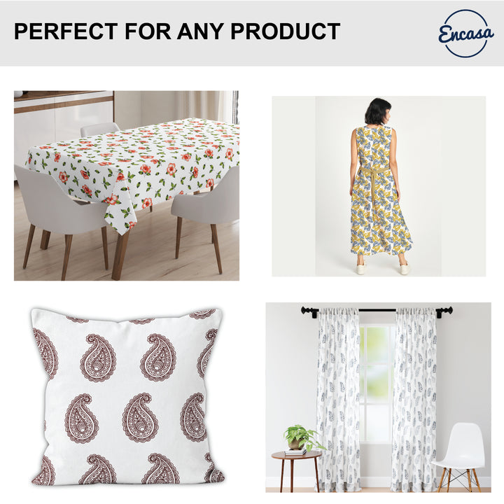 Printed Satin Fabric by Meter | Wide - 58 Inch Width (147 cm) | Soft Polyester Cloth for Curtains, Cushion Covers, Dresses, Kurtis, Crafts, Craft Sewing & Home Decor