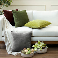 Chenille Solid Grey Cushion Cover (Pack of 1)
