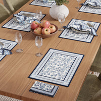 Cotton Canvas Indigo-02 Placemat + Table Napkins