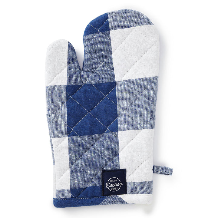 Cotton Buffalo Blue Checks Oven Gloves (Pack of 2)