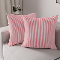 Cotton Ticking Red Cushion Cover (Pack of 2)