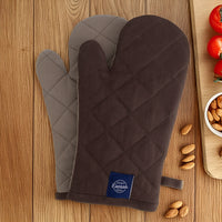 Canvas Dark Taupe & Beige Oven Gloves (Pack of 2)