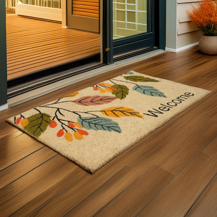 Coir Door Mats for Home Entrance Thick Anti-slip Welcome Doormat with PVC Back | Ideal for Indoor, Outdoor, Patio, Home and Office | Durable and Easy to Clean