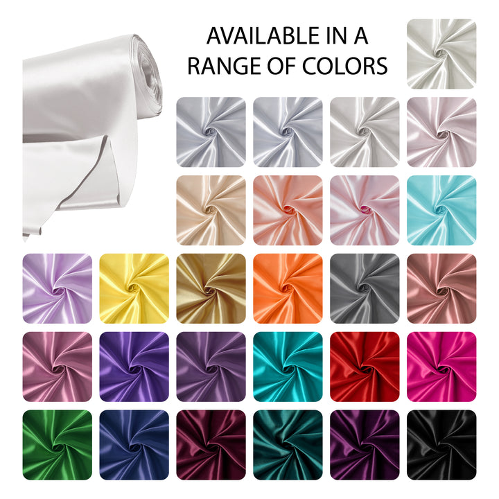 Satin Polyester Silk White Fabric