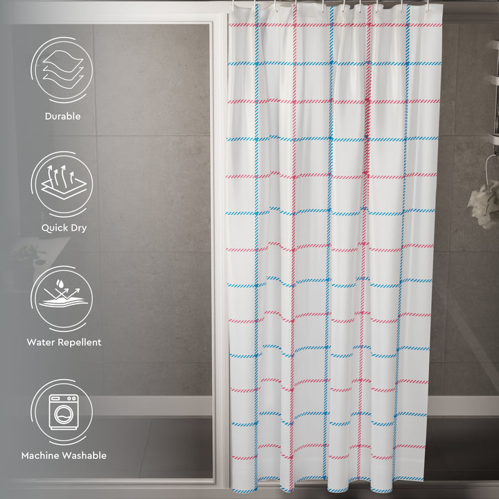 Polyester Squares Shower Curtain (Pack of 1)