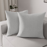 Cotton Ticking Black Cushion Cover (Pack of 2)