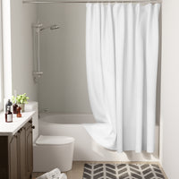 Polyester White Shower Curtain (Pack of 1)