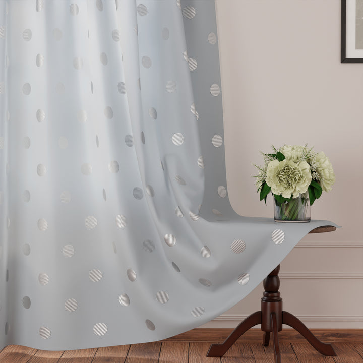 Polyester Dollar Grey Curtain (Pack of 2)