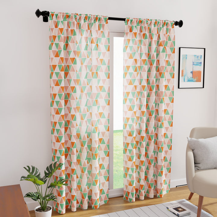 Micro Big Triangles Tomato Curtain (Pack of 2)