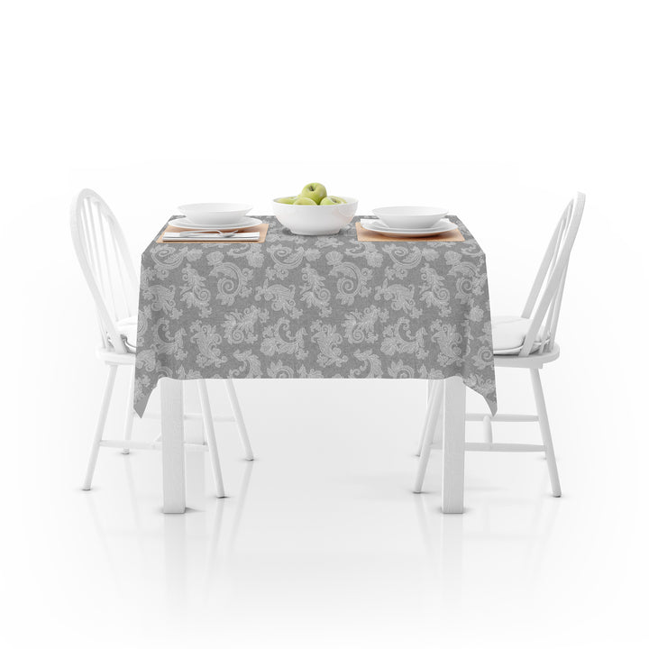 Cotton Grey Table Cloth (Pack of 1)