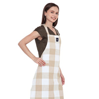 Cotton Buffalo Beige Checks Apron (Pack of 1)