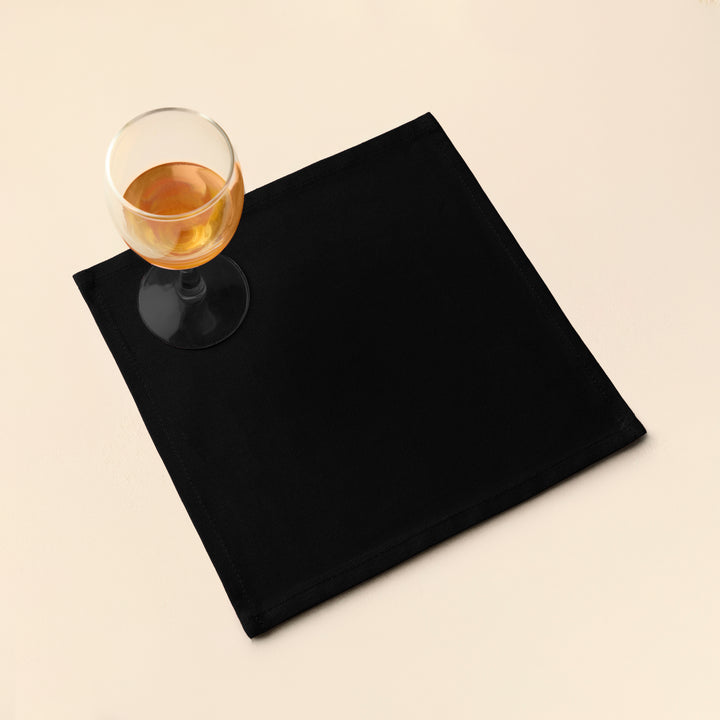 Cotton Jet Black Table Napkins (Pack of 12)