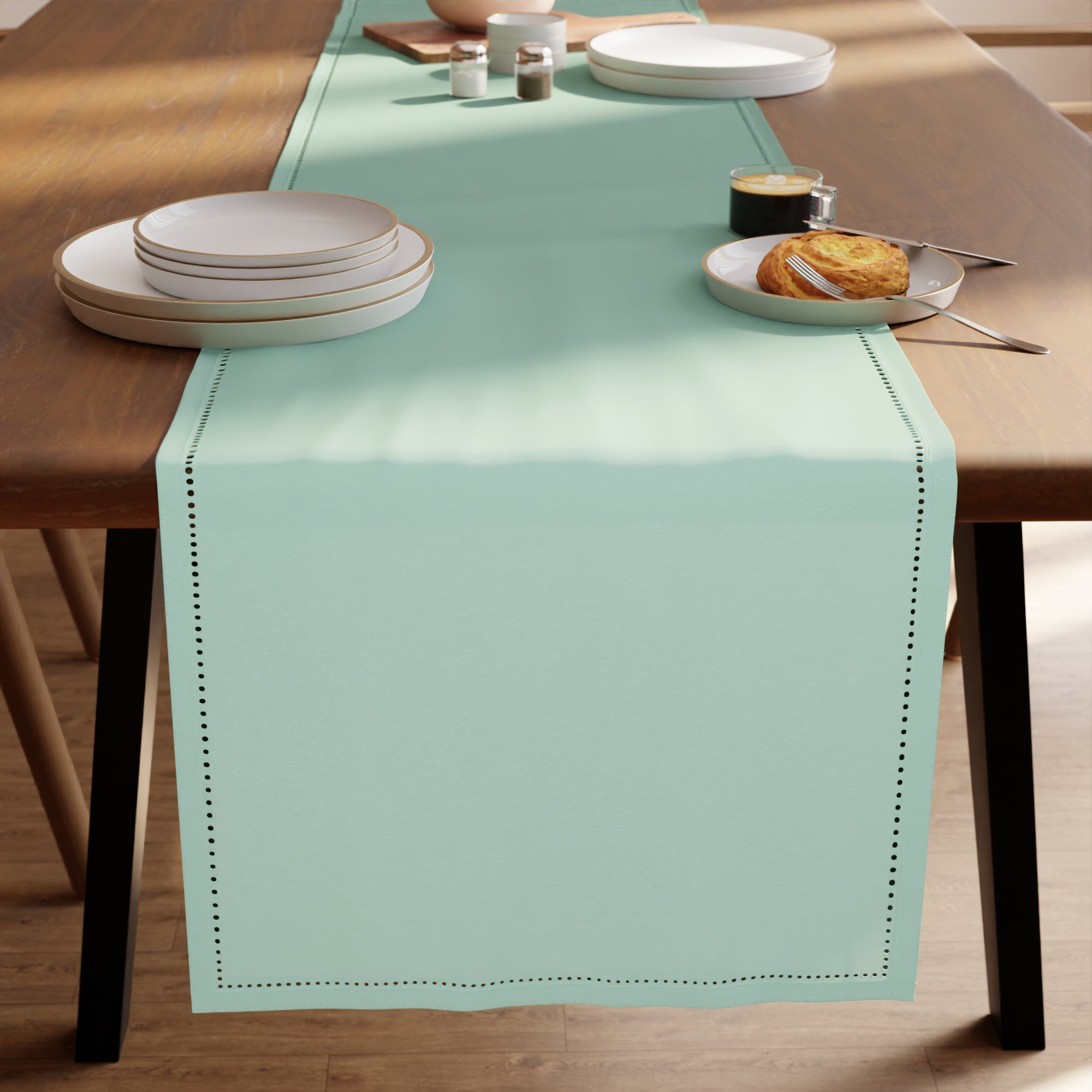 Cotton Mint Green Table Runner (Pack of 1)