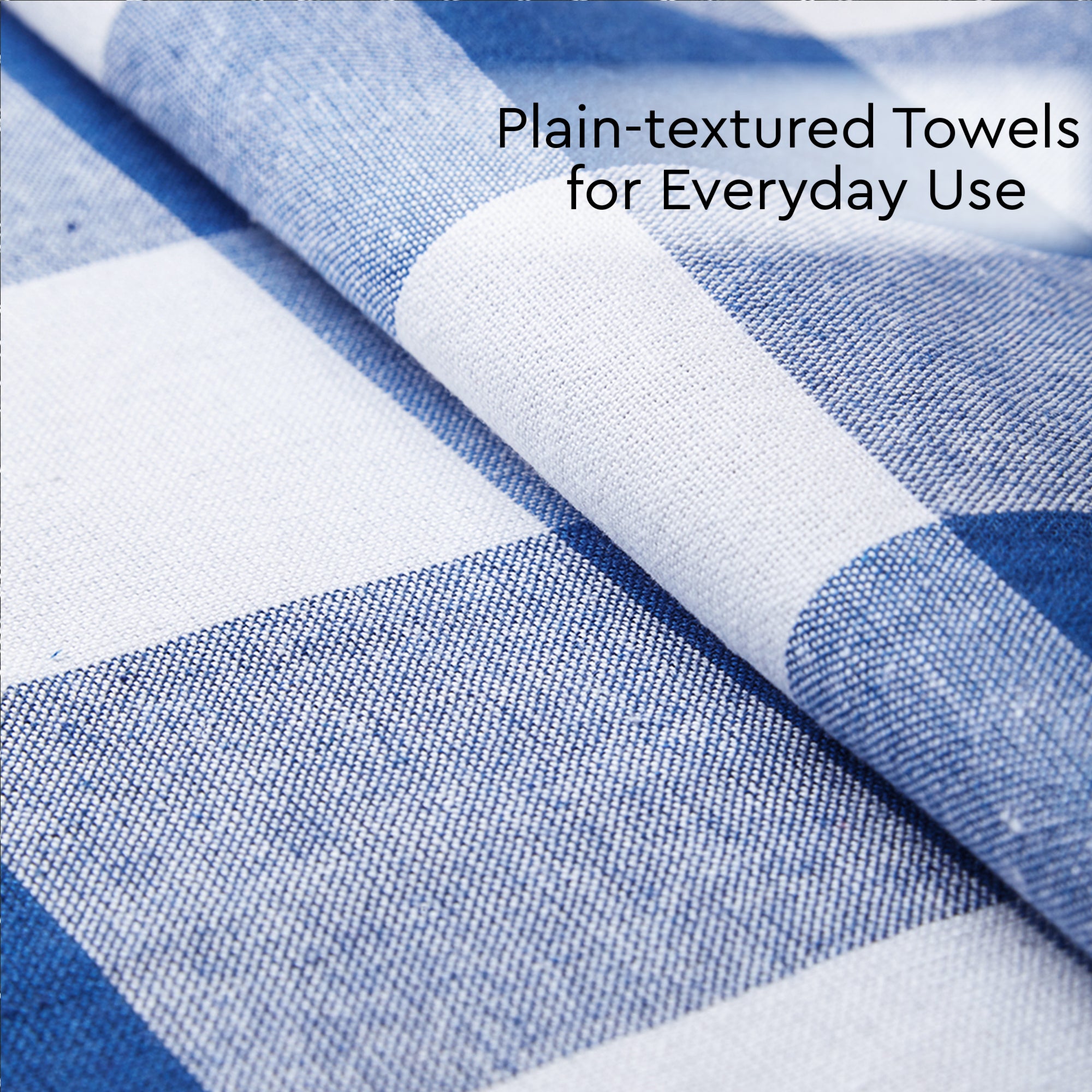 Cotton Buffalo Blue Checks Kitchen Towel (Pack of 4)