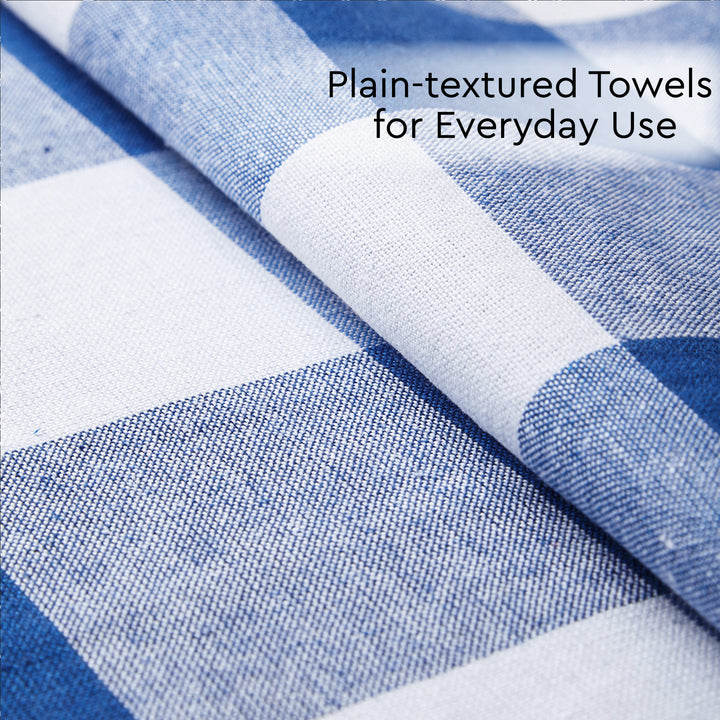 Cotton Buffalo Blue Checks Kitchen Towel (Pack of 4)