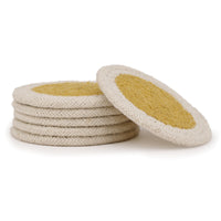 Cotton Yellow & Off White Coaster