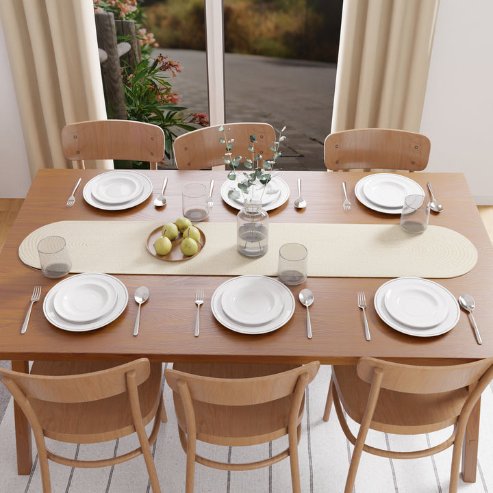 Cotton Off White Table Runner (Pack of 1)