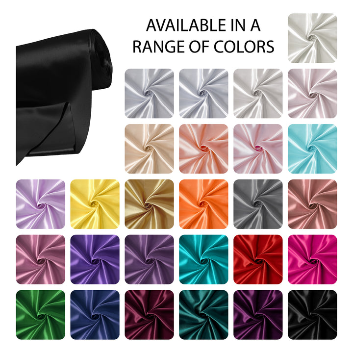 Satin Polyester Silk Black Fabric