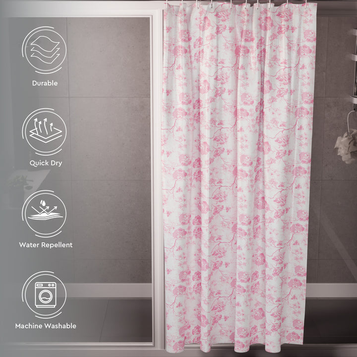 Polyester Carnations Shower Curtain (Pack of 1)