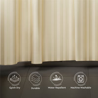 Polyester Stripe Cream Shower Curtain (Pack of 1)