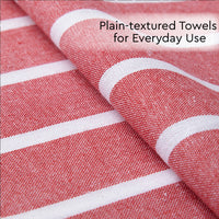 Cotton Roma Red Stripes Kitchen Towel (Pack of 4)