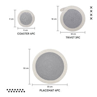 Cotton Grey Dinning Table Combo (Pack of 11)