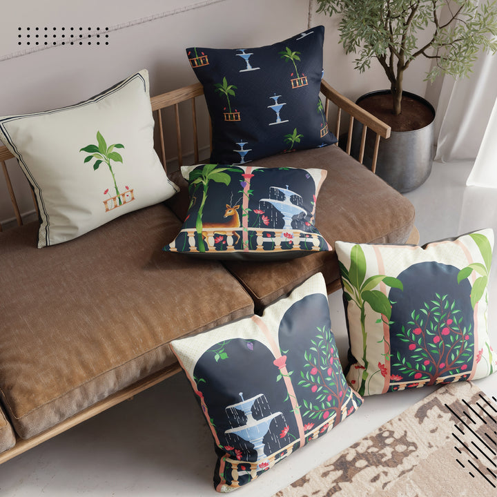 Polyester Mughal-01 Cushion Cover (Pack of 5)
